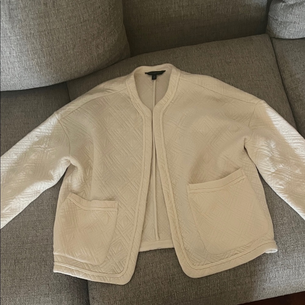Banana Republic Cream Quilted Cardigan